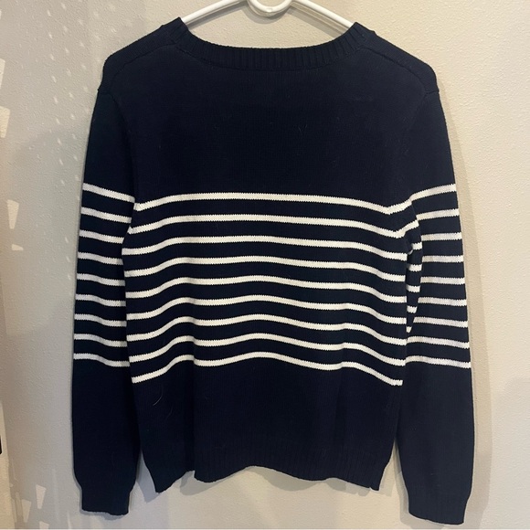 Gap Navy Stripped Pullover Sweater Women’s Size Medium - Picture 3 of 4